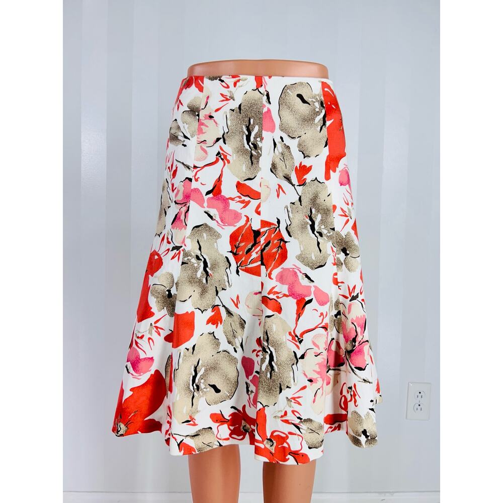 PARISIAN SIGNATURE Women’s Multicolor Floral Print Flare Skirt Sz 6P